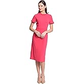 Maggy London Womens Ruffle Collar Slant Pocket Sheath Dress