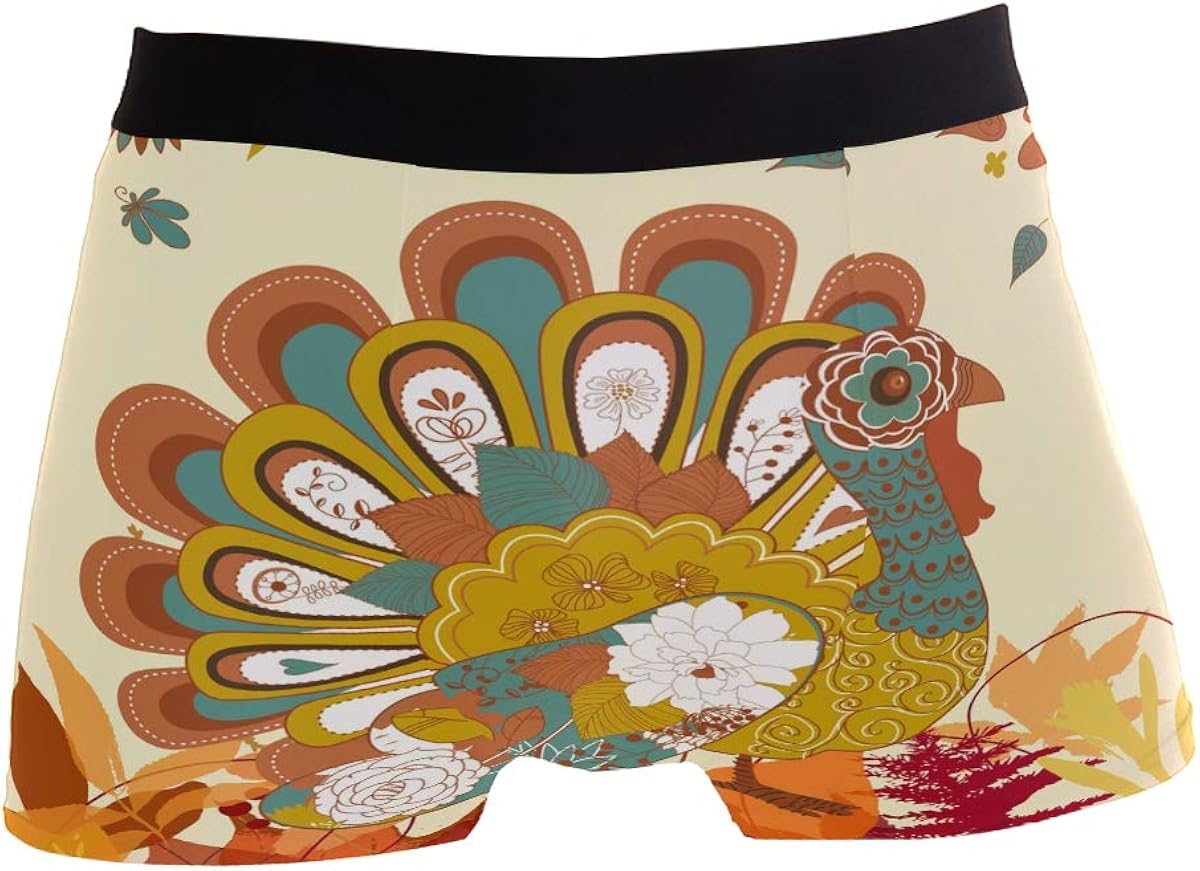 Stretch Men's Underwear Turkey Maple Leaf Polyester Men Boxer Briefs