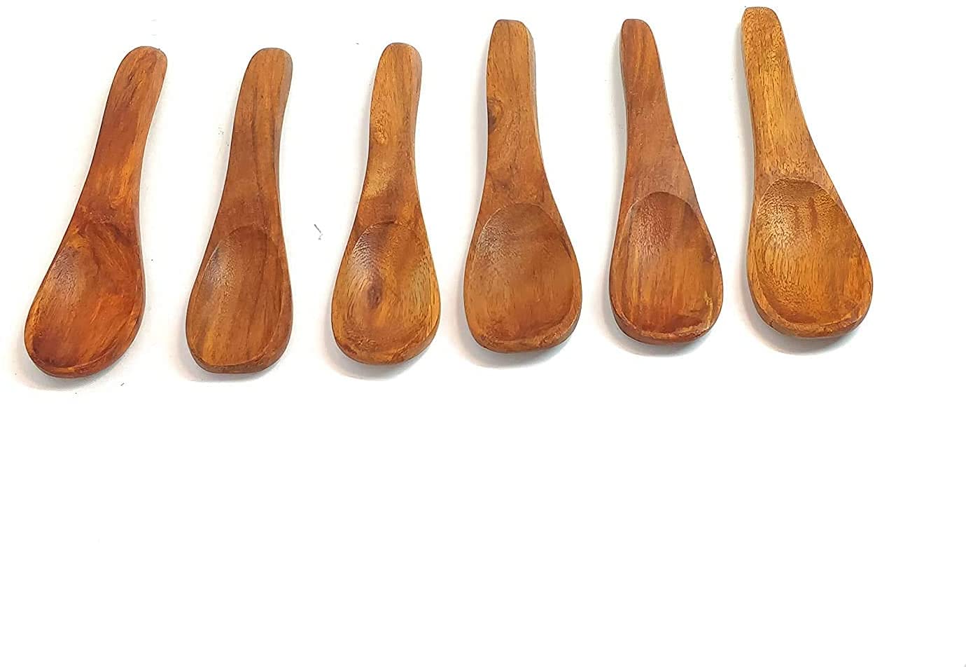 Buy Arty Wooden Small Spoon for Desert, Spices, Set of 6 (Premium Brown
