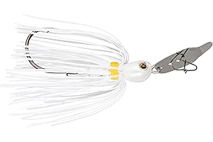 Strike King Thunder Cricket Fishing Lure, Vibrating Swim Jig, Silver Blade, 4/0 Jungle-Style Flipping Hook