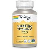 SOLARAY Super Bio Buffered Vitamin C 1000mg, Two-Stage, Timed Release Vitamin C with Bioflavonoids, Immune Support Supplement - High Absorption, Vegan, 60 Day Guarantee, 50 Servings, 100 VegCaps