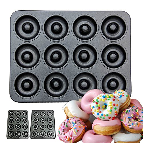 CHEFHUB Mini Donut Pan 12 Cavity NonStick, Dia=2'' Extra Thick Non