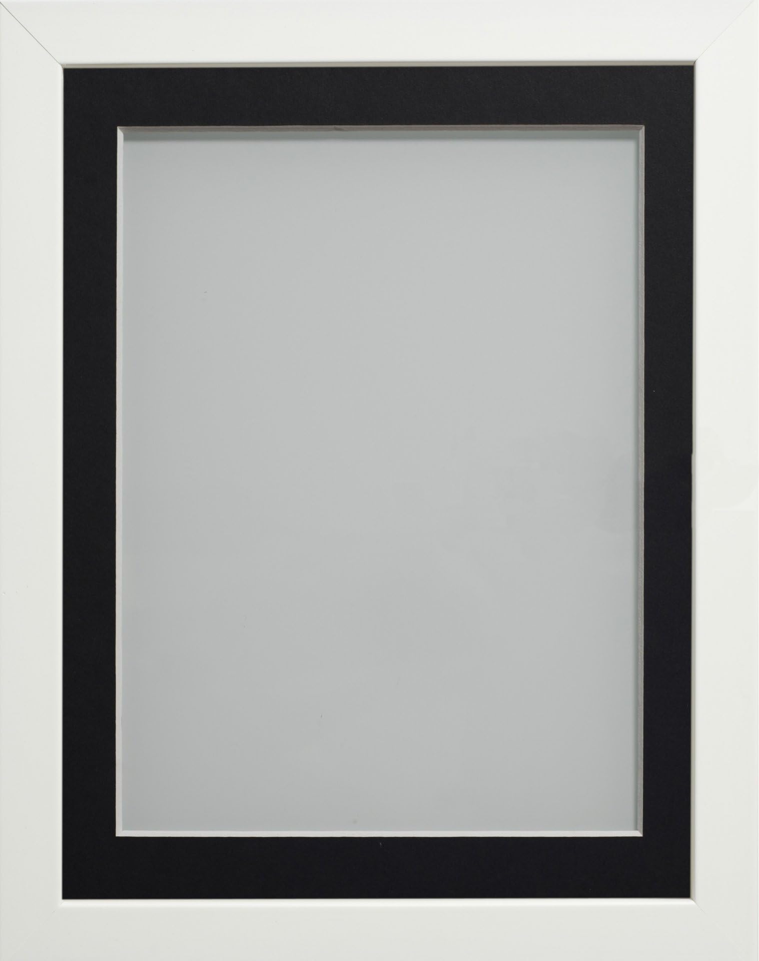 Frame Company Connolly Range White Wooden Picture Photo Frame with Black Mount, 8x6 for pic size 5x3 *Choice of Sizes*