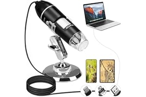 XIBETEO 3 in 1 USB Digital Microscope 50x-1600x Magnification Portable Handheld Microscopes HD Microscope Camera with Adjusta