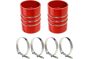 KICOFYEE Silicone Charge Air Cooler Hump Hose Boot Set 4" X 6" 4 inch with T Bolt Clamp Red