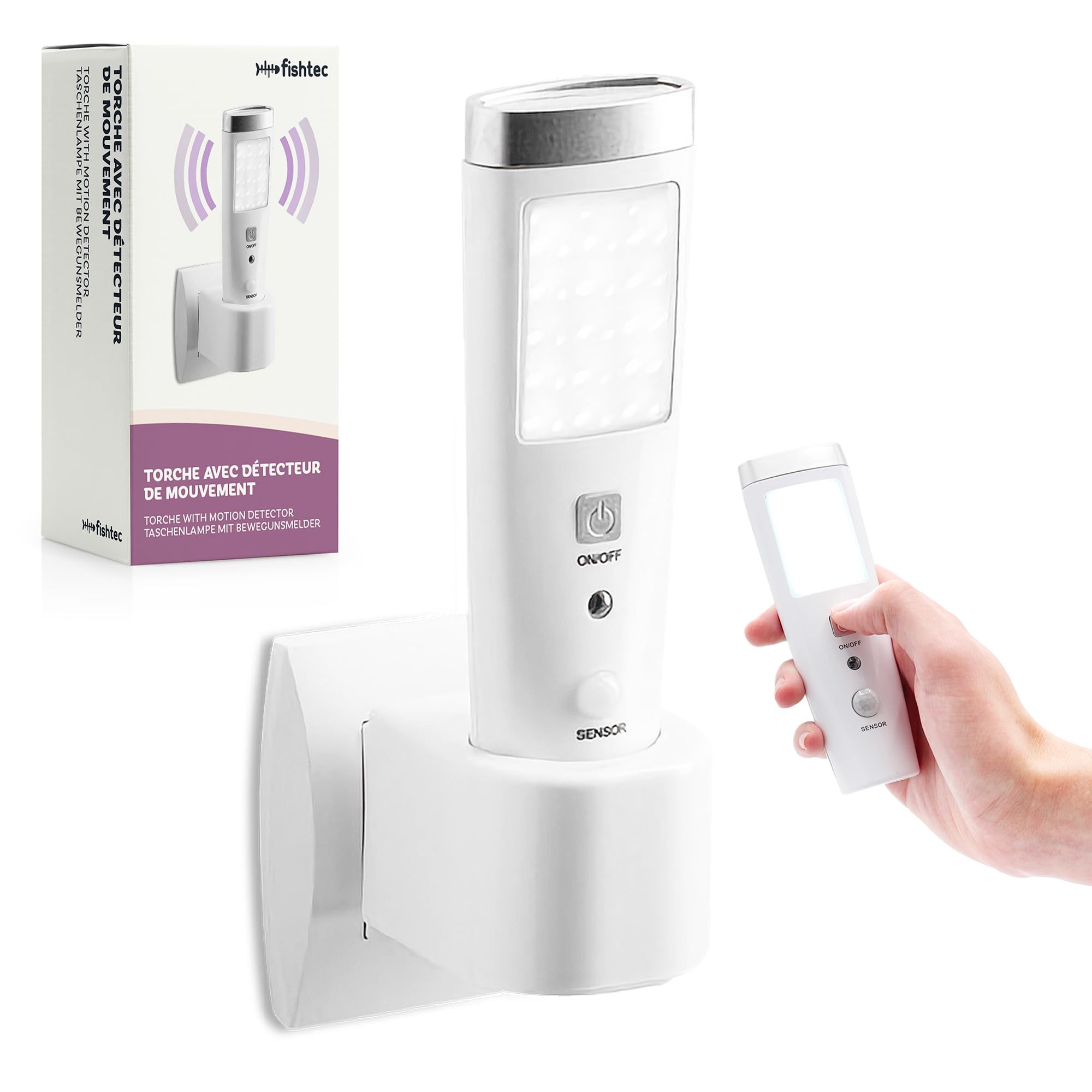 FISHTEC ® Rechargeable Motion-Activated Flashlight with 15 LEDs