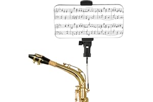 Alto Saxophone Phone Holder, Sax Lyre Music Clip 4mm Square Head Saxophone Phone Mount to Fix Your Phone Securely Easy to Rea