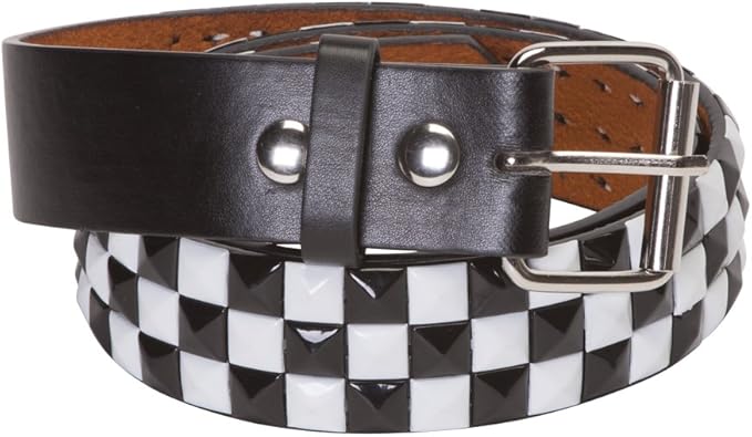 black and white studded belt