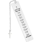 Bible Bookmark Christian Bookmarks Christian Gifts for Women Metal Bookmark Religious Bible Verse Bookmarks for Women First Communion Gifts for Teens with Church Cross Chain Scripture