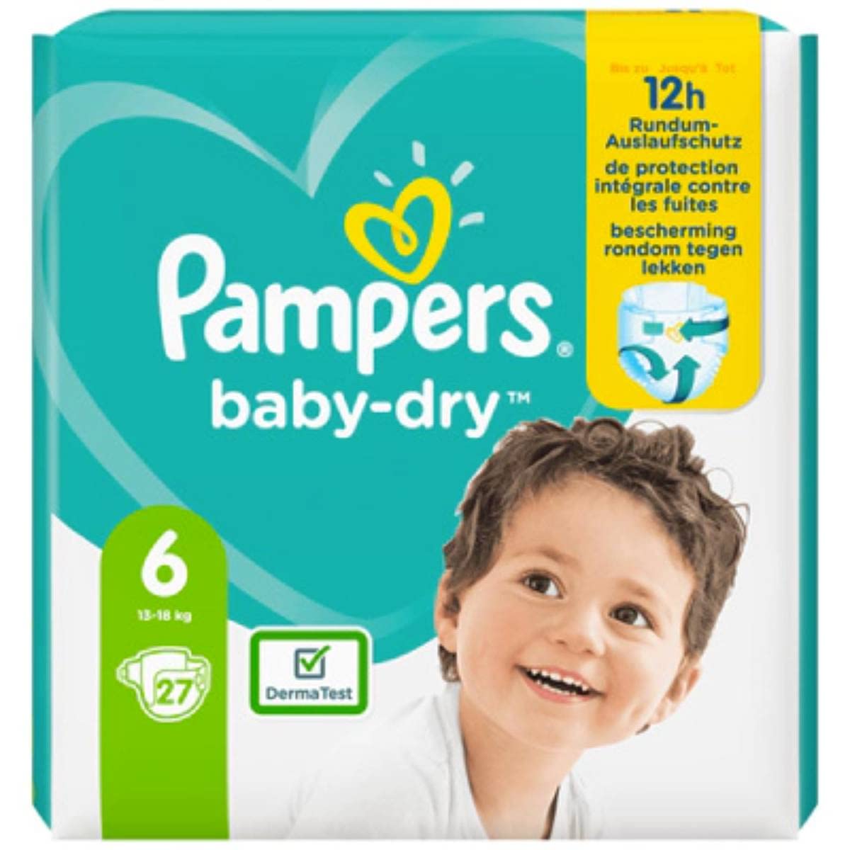 Pampers Baby-Dry Size 6 27 Nappies up to 12 Hours Full Protection 13-18kg 831g