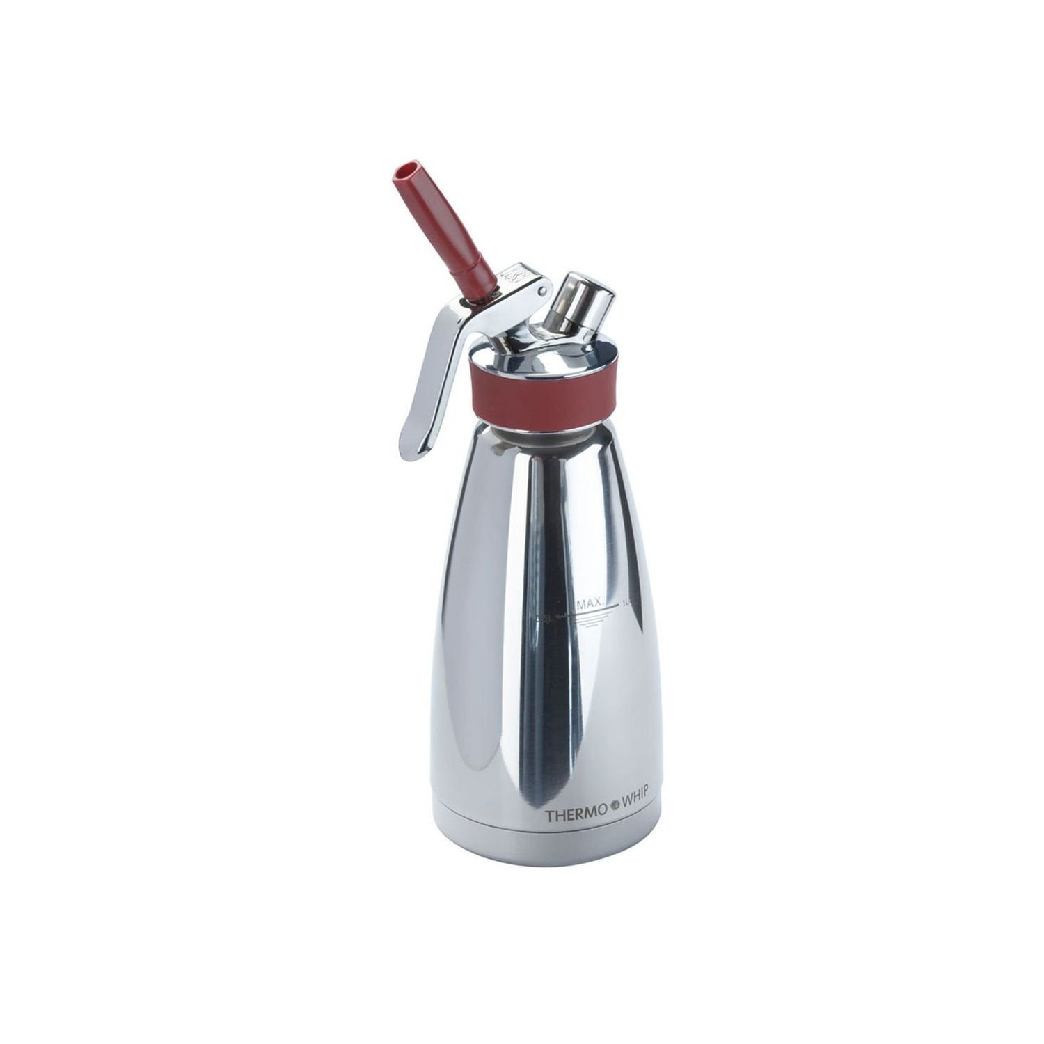 ISI 1801 Thermo Whip made of thermo-insulated stainless steel, operation with cream capsules for cream, warm and cold sauces, soups, espumas and desserts, 500ml