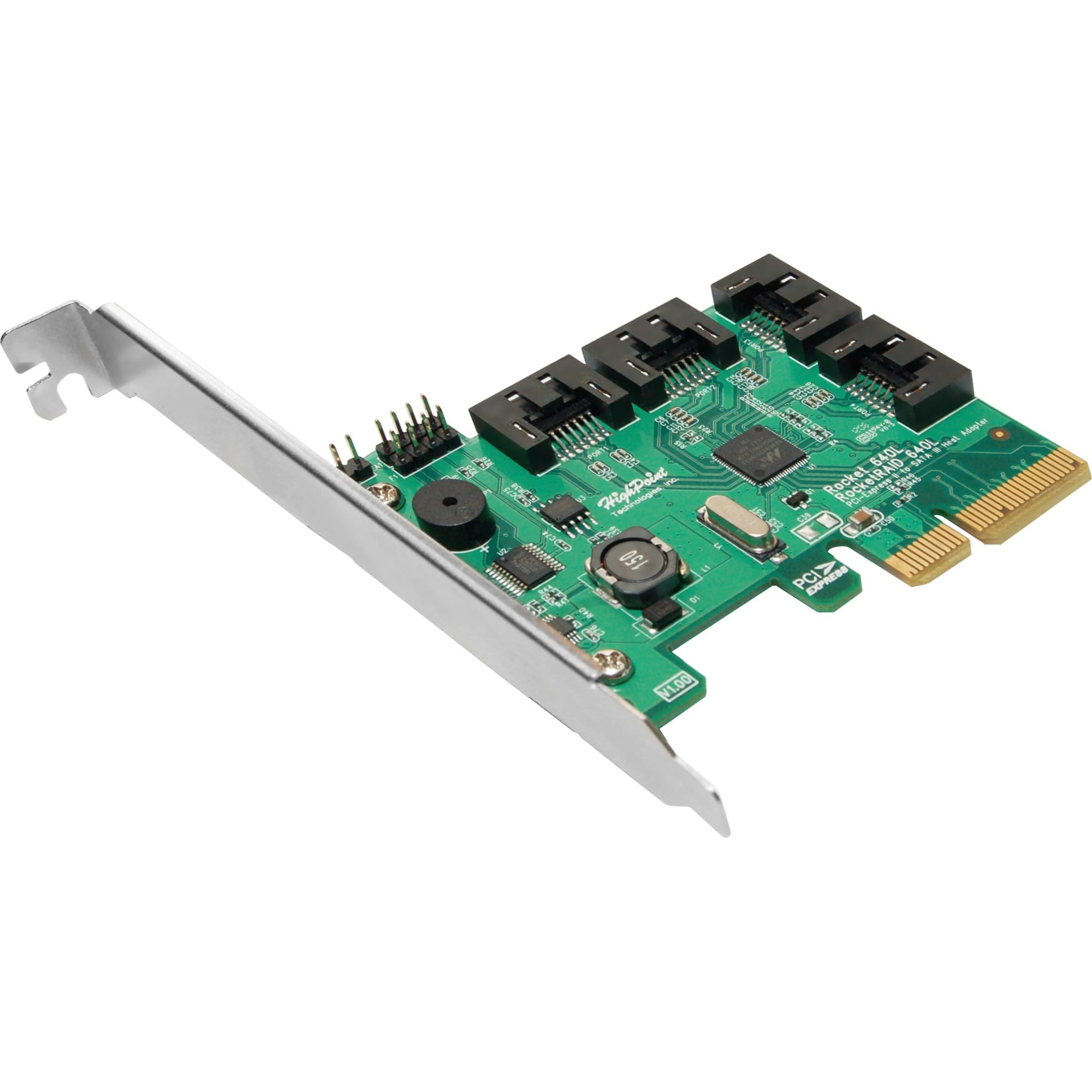 HighPoint RocketRAID 640L Internal 4-Port PCI-Express 2.0 x4 SATA 3 6Gpbs Controller Card