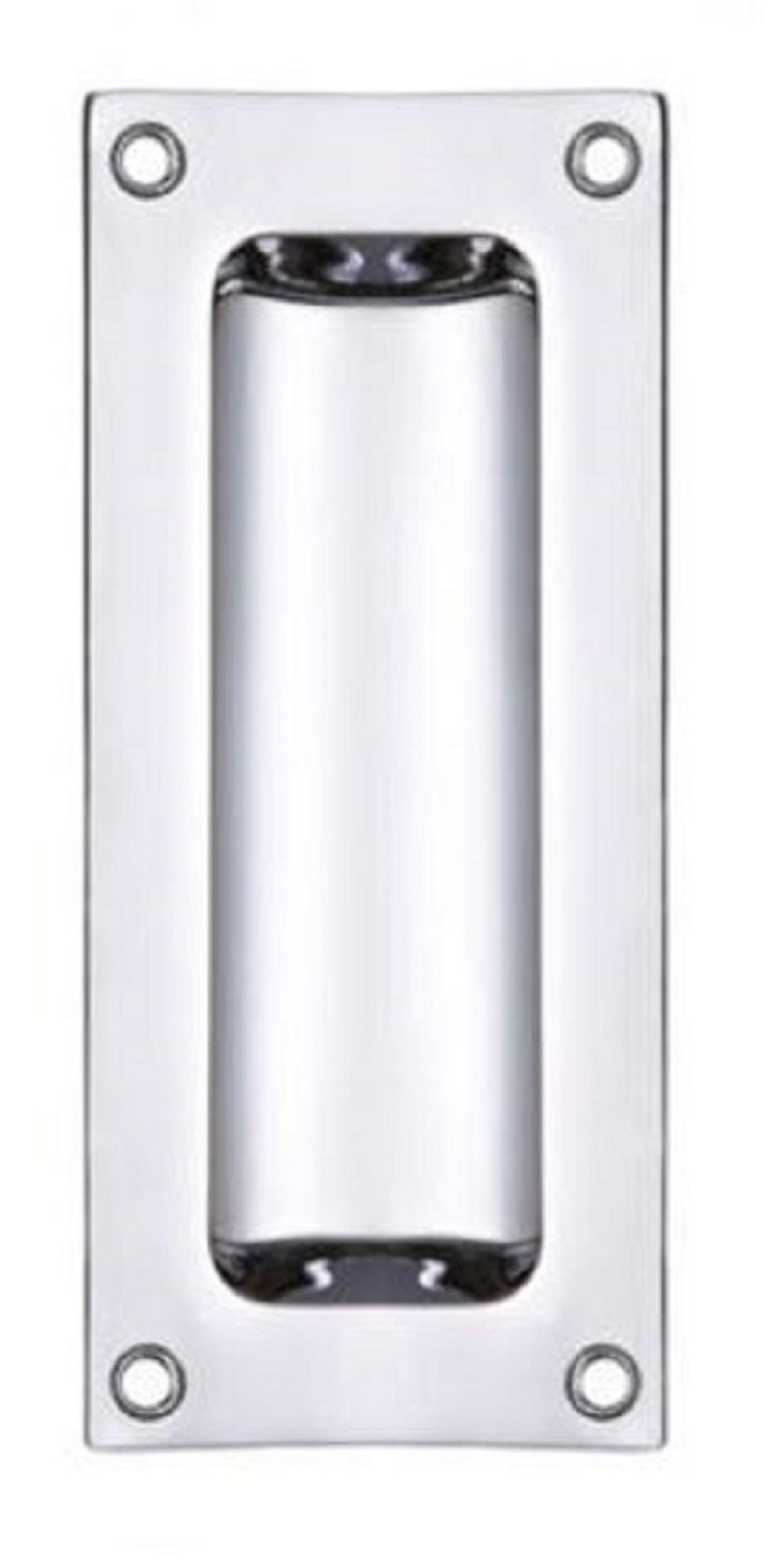 Zoo Hardware FB90 Rectangular Recessed Flush Door Pull Handle 102 x 45mm (Polished Chrome)