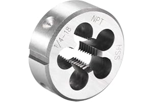 uxcell 1/4"-18 NPT Round Die, Machine Thread Right Hand Threading Die, High Speed Steel (HSS) Screw Thread Cutting Die