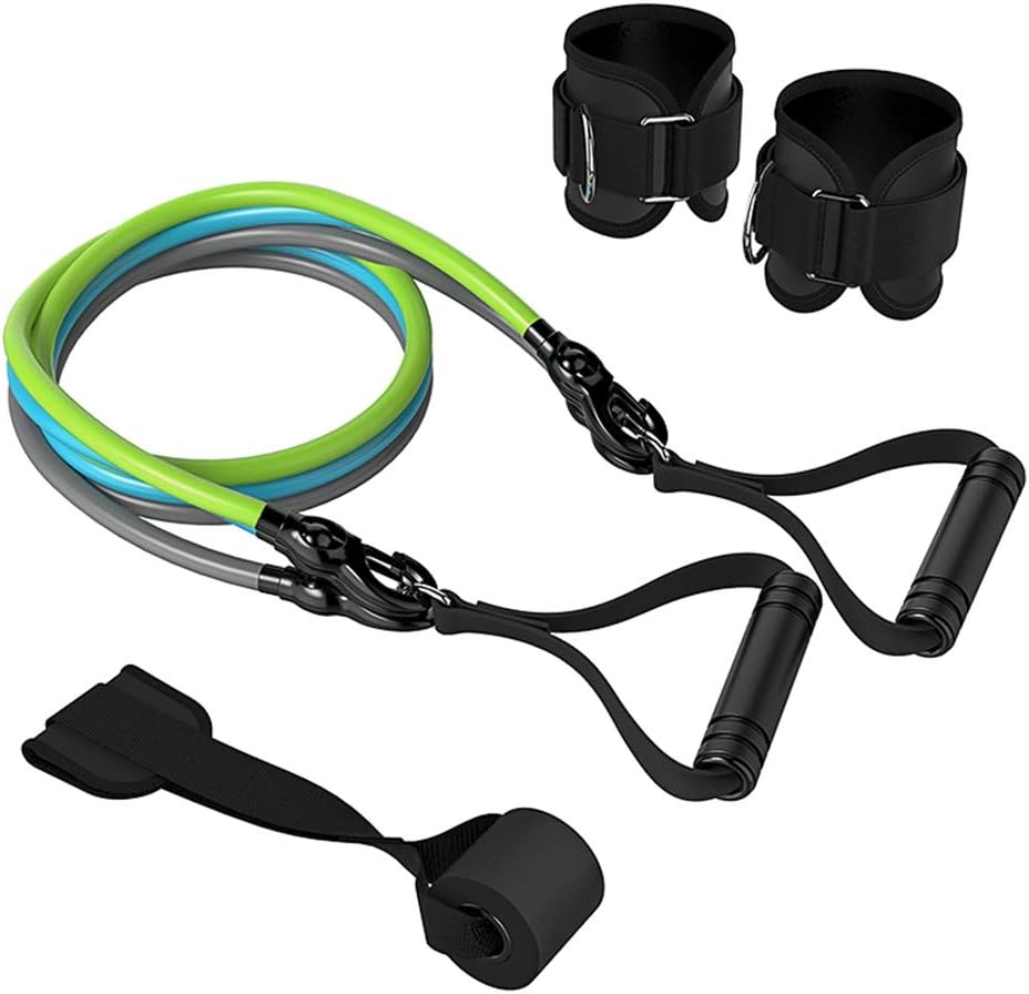 CAIYUN Pilates pull rope, Pilates elastic rope,Training resistance band with handle for girls to build muscles for boys