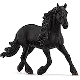 Schleich HORSE CLUB - 6" Frisian Stallion - Hand-Painted Collectable, Realistic Toy Horse Figurine for Girls and Boys. Durable Educational Figure for Fun Imaginative Play. Kids Toys Ages 5+