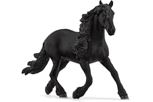 Schleich HORSE CLUB - 6" Frisian Stallion - Hand-Painted Collectable, Realistic Toy Horse Figurine for Girls and Boys. Durable Educational Figure for Fun Imaginative Play. Kids Toys Ages 5+