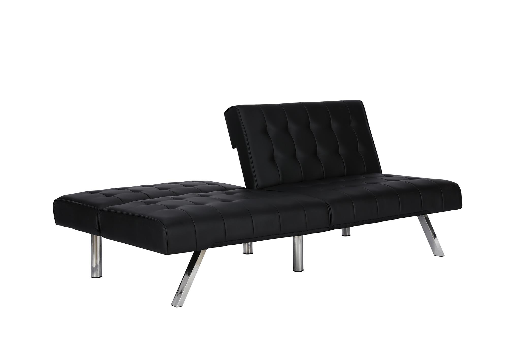 Sofa Bed Convertible Tufted Leather Loung Sleeper Futon Twin