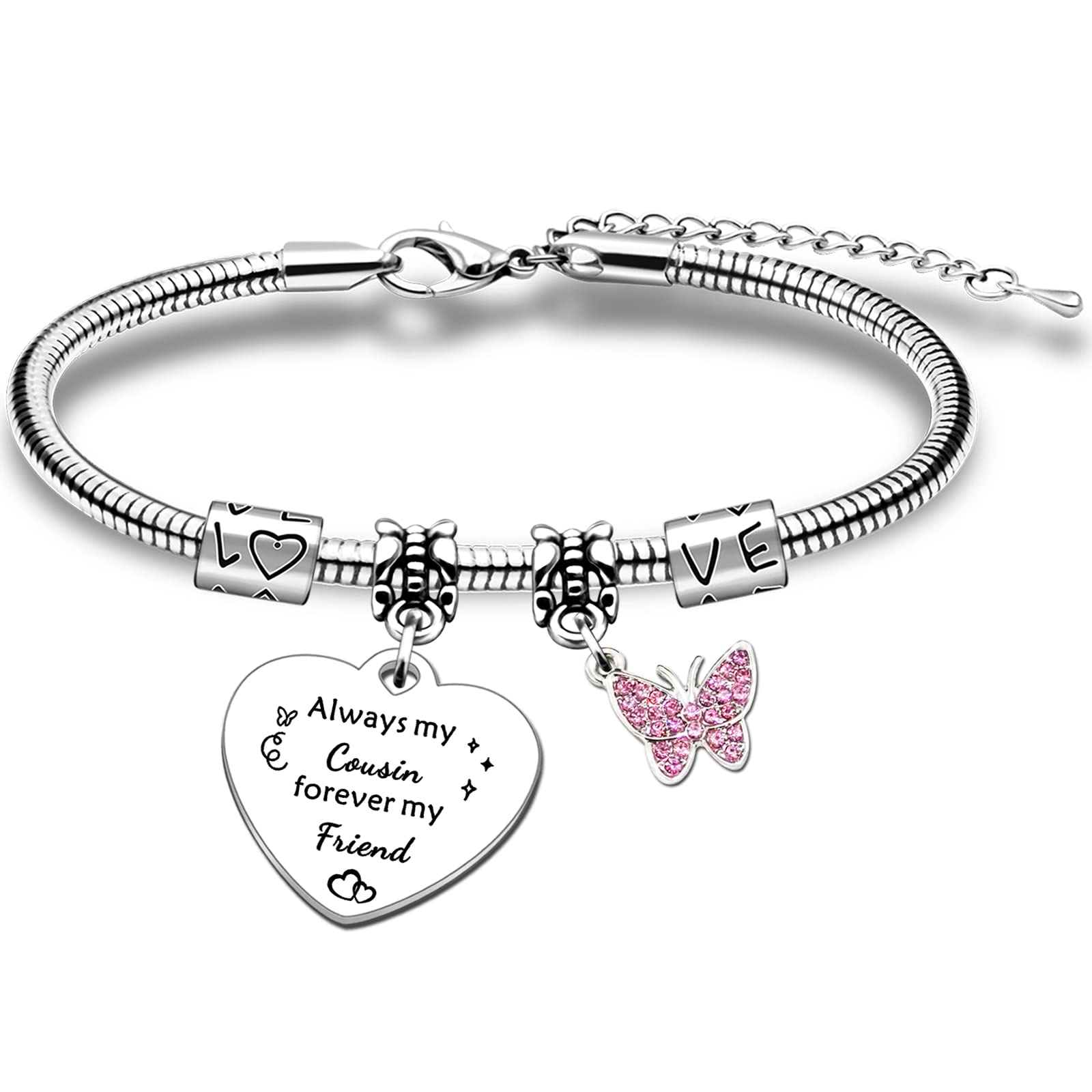 JETTOP Cousin Gifts for Women Girls Cousin Bracelet Cousin Birthday Christmas Presents