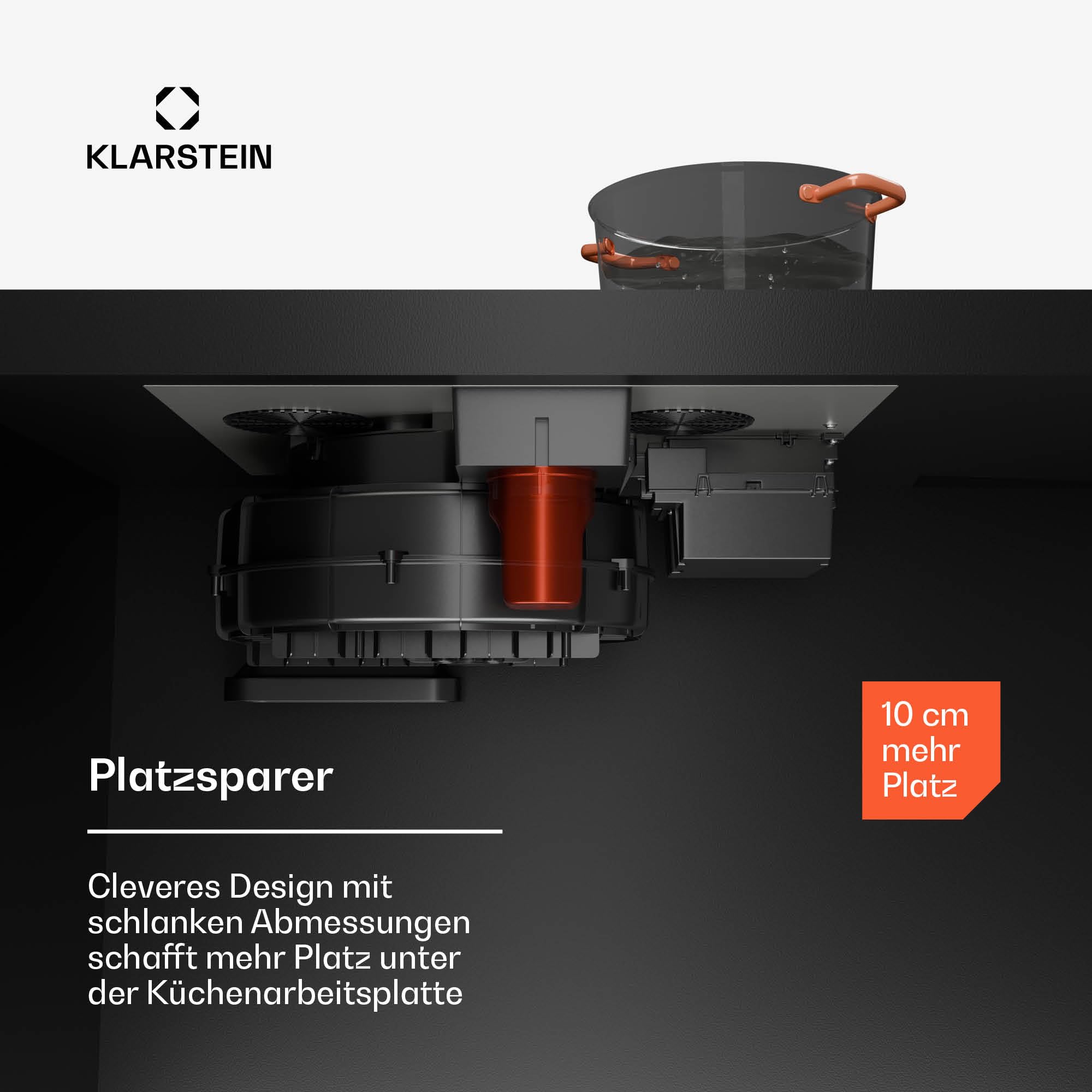 Klarstein AirJet 60 Induktionskochfeld Mit Dunstabzug - 600 m³/h Absaugleistung, Flexzonen, 10.000-W-Boost, Touchpanel, Energieeffizienzklasse A+, Kindersicherung, Edelstahl und Glas, 60 cm 6
