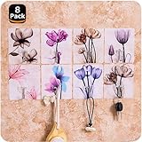 AKINGSHOP Unique Design of Ink and Wash Patterns.Self Adhesive Hooks, Bathroom Towel Hooks, Dorm Room Hooks, Kitchen Wall Hooks.Especially for Kitchens, Bathrooms and Offices (Pack of 8)