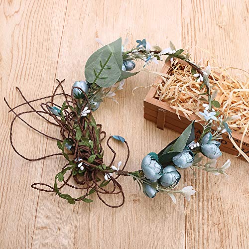 Berry Leaf Flower Headband Wedding Hair Wreath Floral Garland Photograph - Thumbnail 2