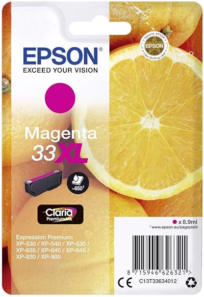 Epson 33XL Magenta Oranges High Yield Genuine Claria Premium Ink