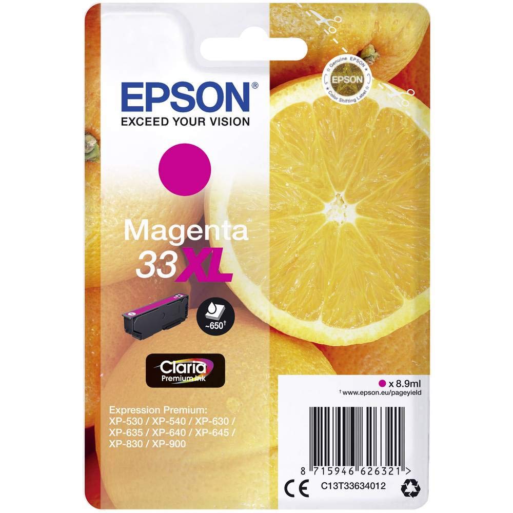 Epson 33XL Magenta Oranges High Yield, Genuine, Claria Premium Ink