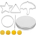 ABOOFAN Korean Sugar Candy Making Tools 6pcs Stainless Steel Cookie Cutters Biscuits Molds Umbrella Triangle Star Round Baking Cake Molds for Christmas Party Favor