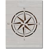 Nautical Compass Wind Rose Stencil Template Reusable for Painting on Walls, Wood, Arts and Crafts (751) - 17 x 22 Inches