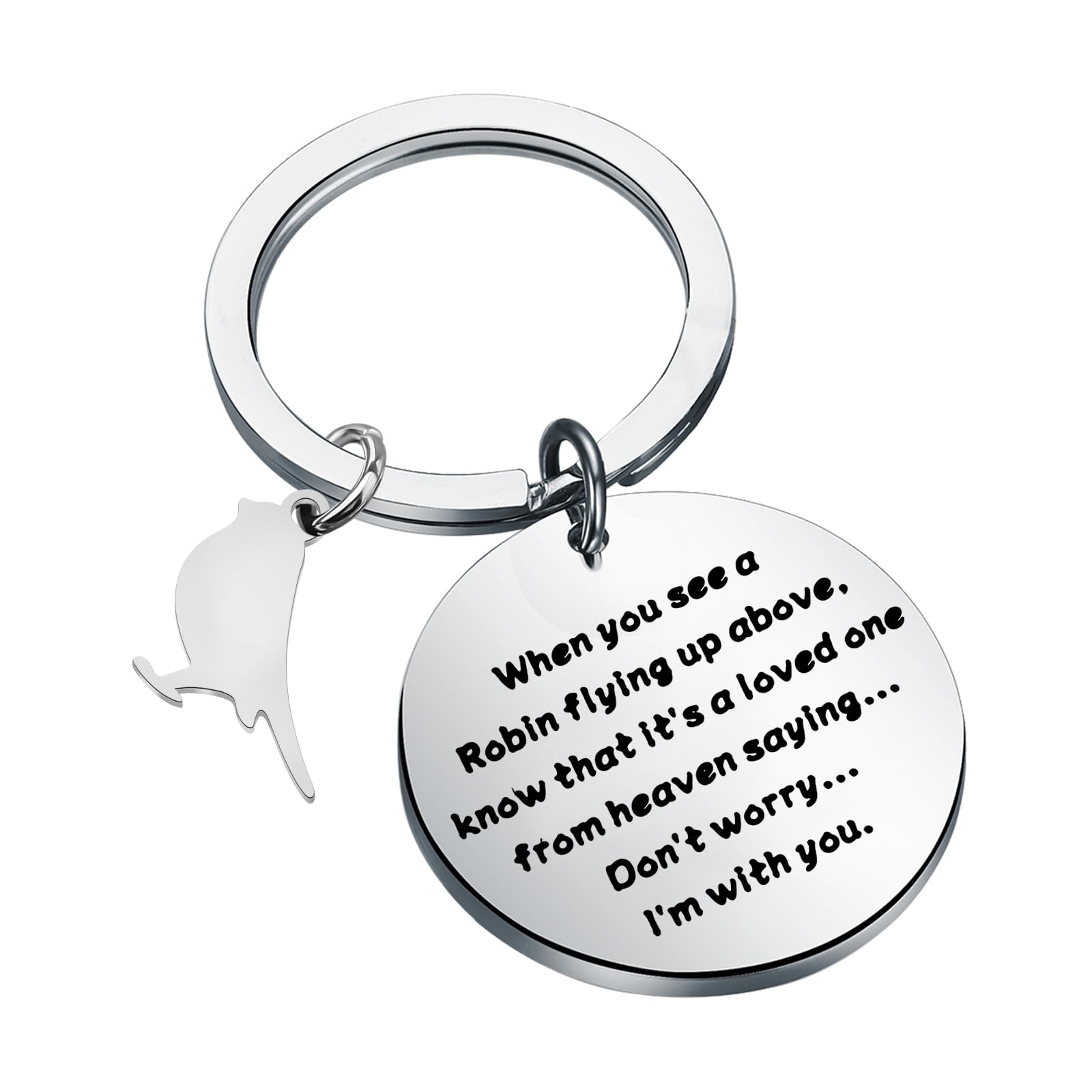 PLITI Memorial Gift Sympathy Gift Bereavement Gift Grief Gift Robin Condolence Keychain For Loss of Loved One (Robin flying kyU)