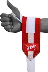 AQF Power Wrist Wraps Pair Red 3x13 Inch One Size Fits All view 8