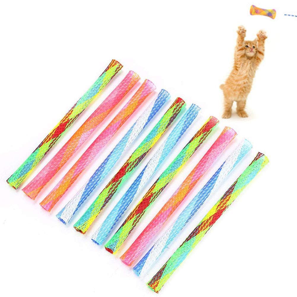 HEEPDD Cat Spring Toys, Colorful Interactive Bouncing Playthings for Indoor Kitten Exercise, Nylon Material, 13cm, 10 Pieces