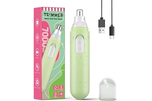 Ginity Ear and Nose Hair Trimmer for Women Men,Painless USB Rechargeable Nose Hair Trimmer Clipper,Professional IPX7 Waterproof Dual Edge Blades Nasal Trimmer Nose Clippers for Easy Cleansing (Green)