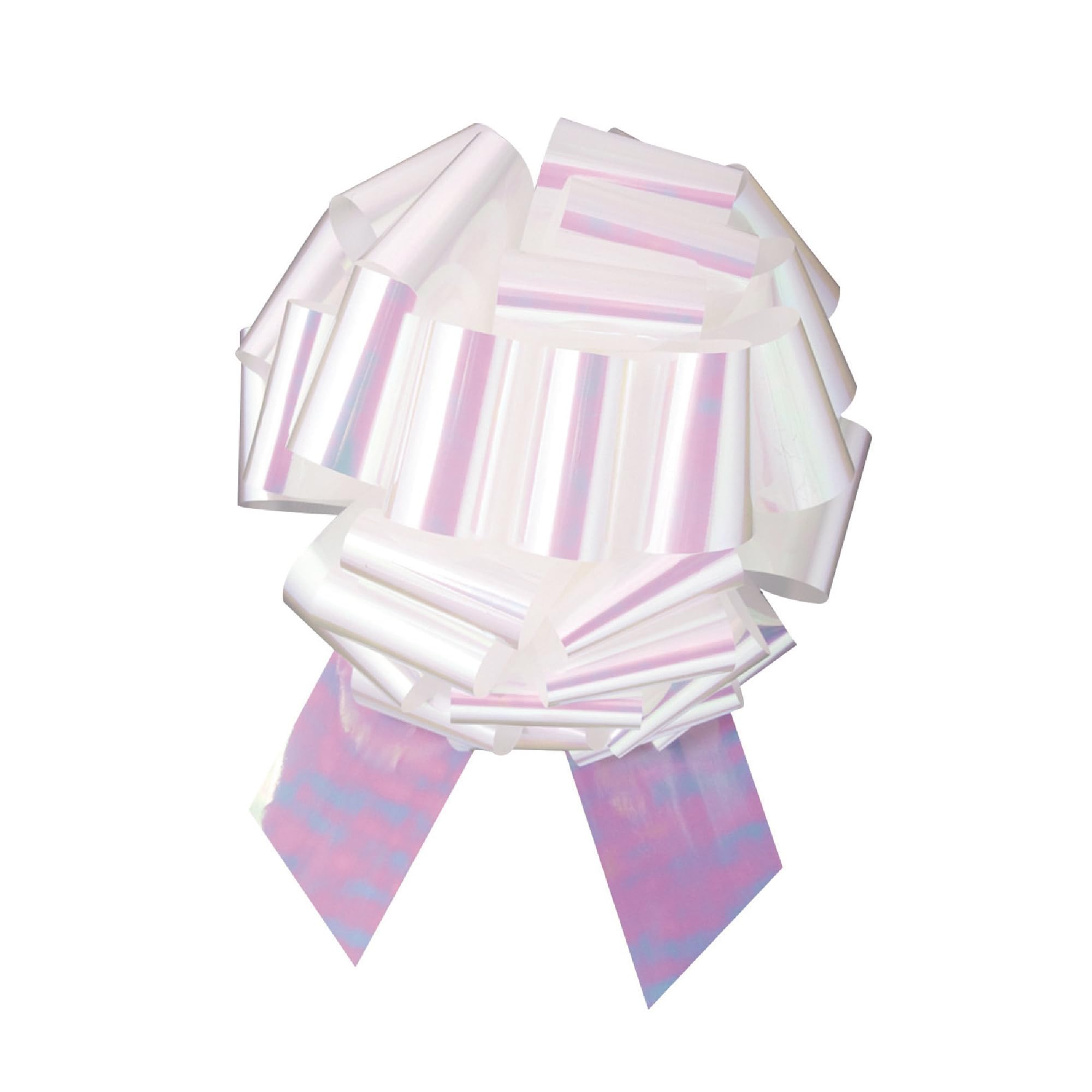 White Iridescent Pull Bow (35 cm) Pack of 1 - Stunning Decor Accent, Perfect for Gifts, Weddings, Parties, Anniversary, Birthday, & Celebrations Halloween