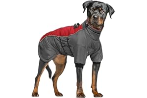Keggs Dog Coat Warm Fleece Dog Jacket Waterproof Dog Winter Coat, Zip Up Fleece Dog Vest Dog Coats with Reflective Stripes, Dog Cold Weather Coats Cozy Snow Jacket Vest for Small Medium Large Dogs, L