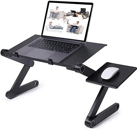 desk with laptop stand