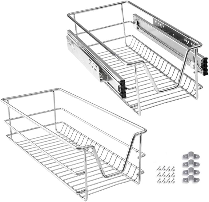 SAILUN PullOut Wire Baskets 300mm Wide Slide Out Wire Storage