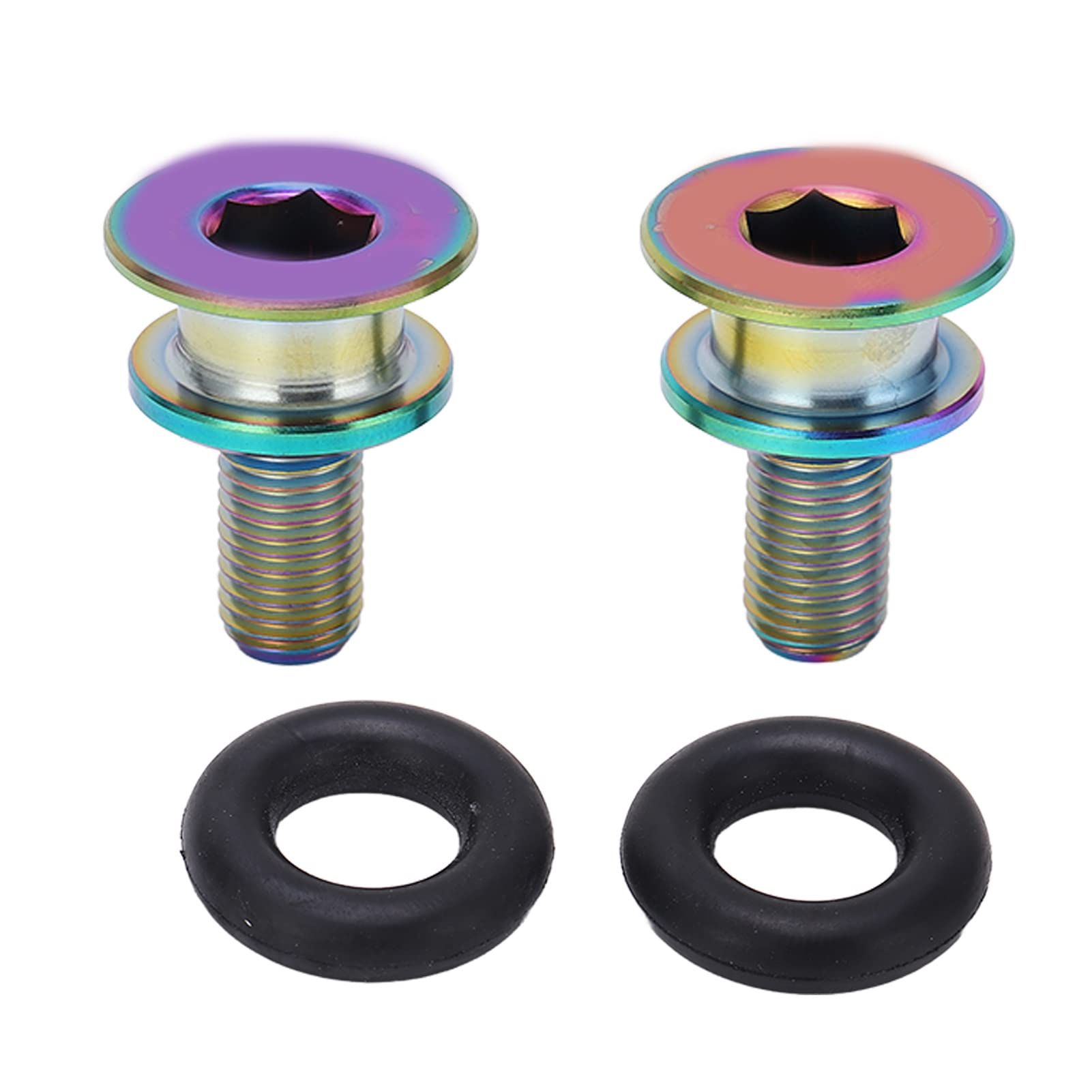 VGEBY Bicycle Crank Bolt, M8x15mm Titanium Alloy Square Hole Center Shaft Screw Corrosion Resistant Mountain Bike Crank Bolt Bottom Bracket Screw (color) Bicycles And Spare Parts