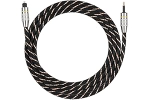Digital Optical Audio Cable for Toslink, Toslink to Mini Plug 3.5mm Optical Fiber Digital Audio Cable SPDIF Gold Plated Conne