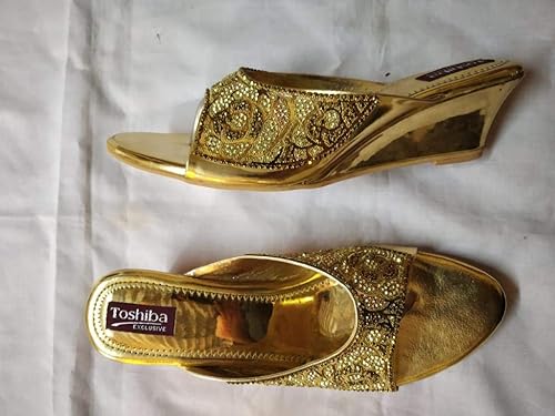 bridal golden sandals