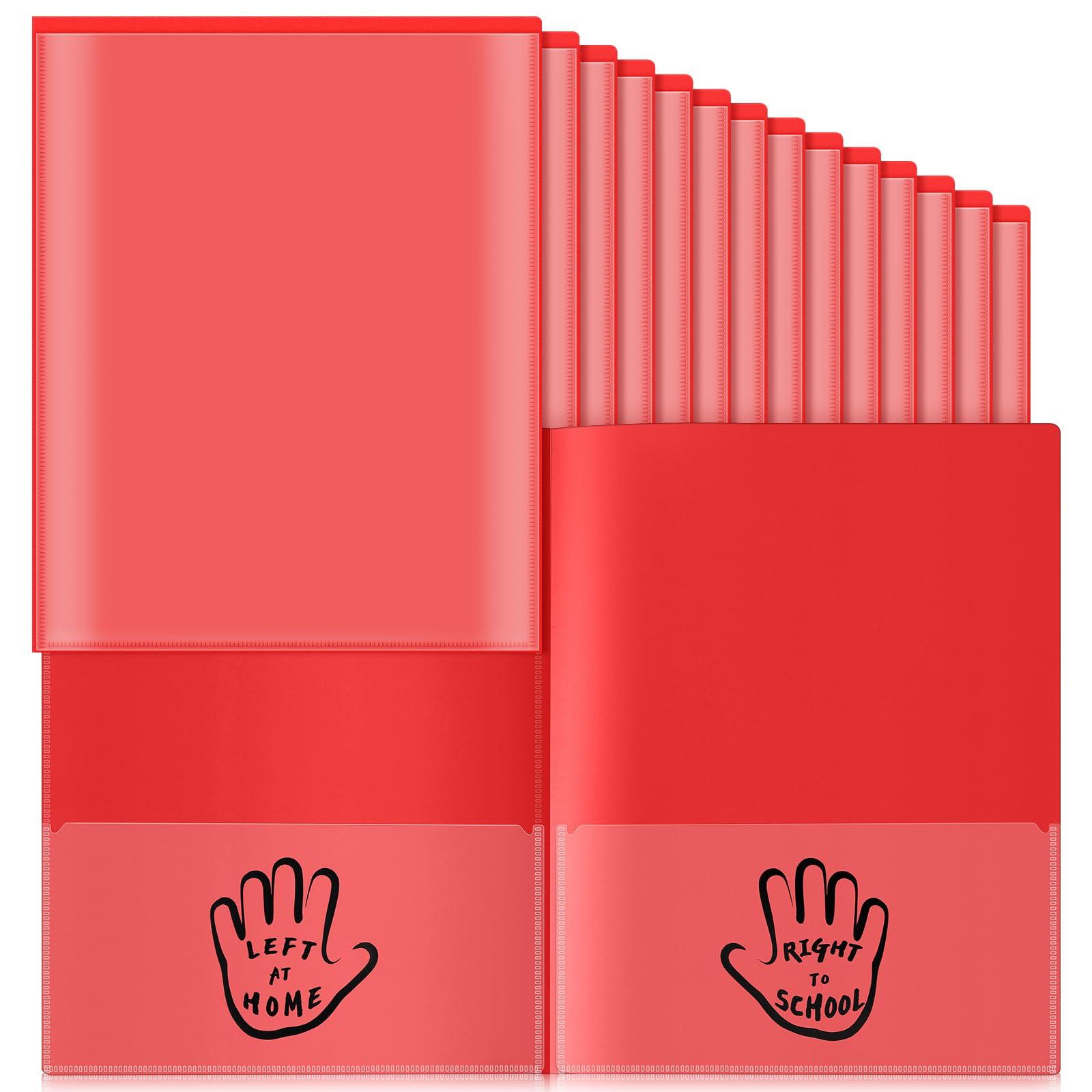 Photo 1 of Henoyso 48 Pcs Plastic Parent Teacher Communication Folder with 2 Pockets Take Home Folders with Clear Heavy Duty Pocket Fit Letter Size for School Students Teacher Home, 11.8×9.45 Inch(Red)