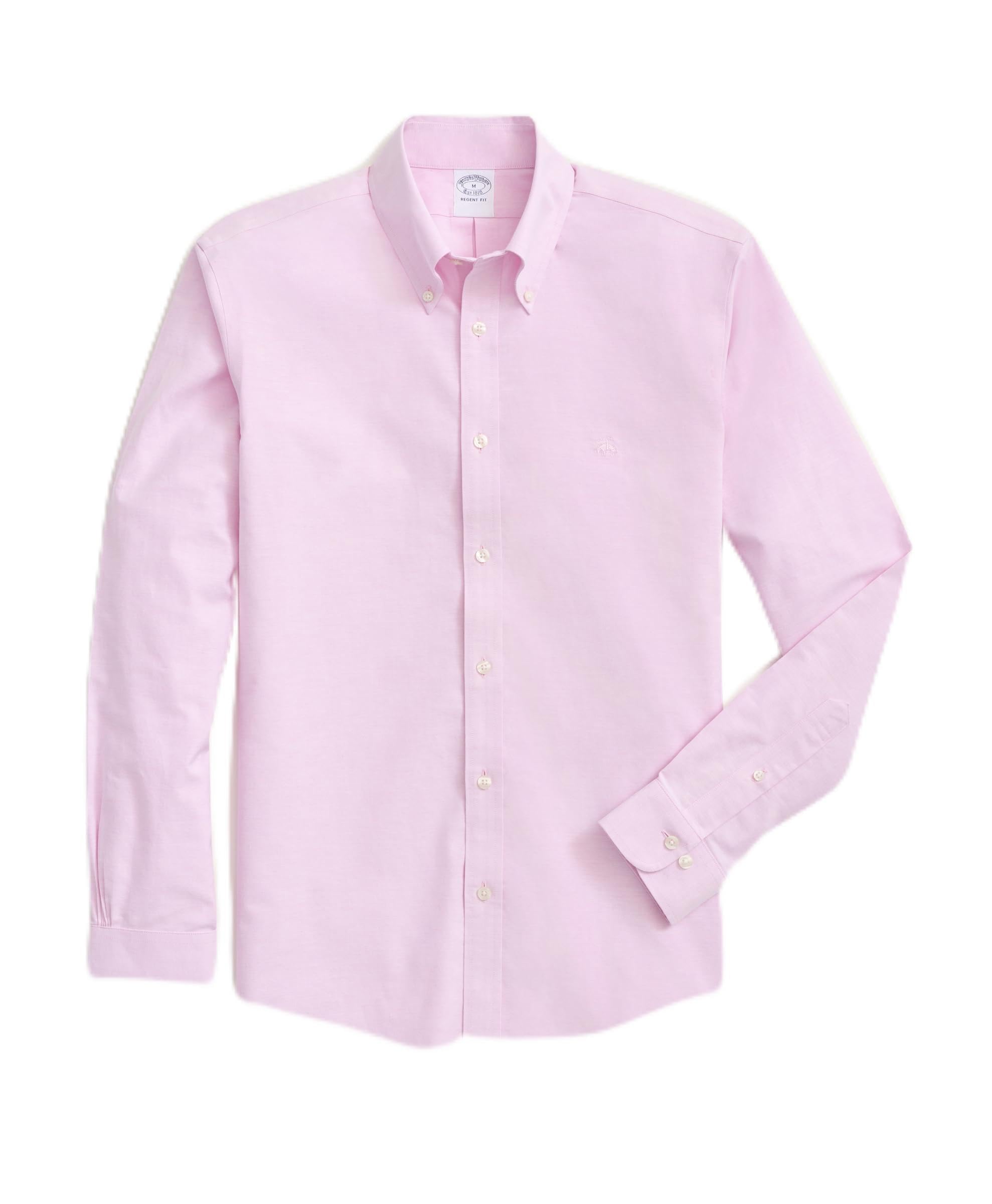Brooks Brothers Men's Big & Tall Non-Iron Long Sleeve Button Down Stretch Oxford Sport Shirt, Pink, 2X-Large Image