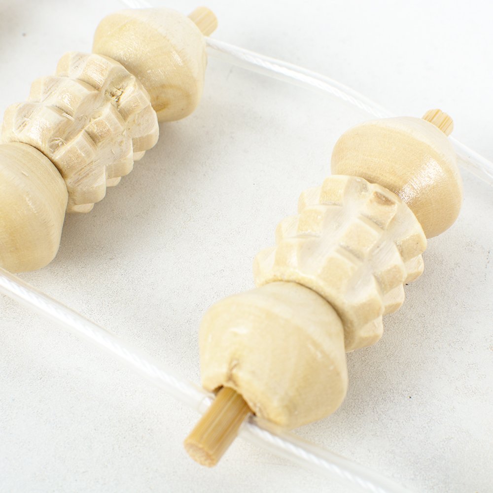 Enshey Back Massager Body Wooden Roller Massager Waist Roller Massager for Pain Relief Stress Relief Promote Blood Circulation