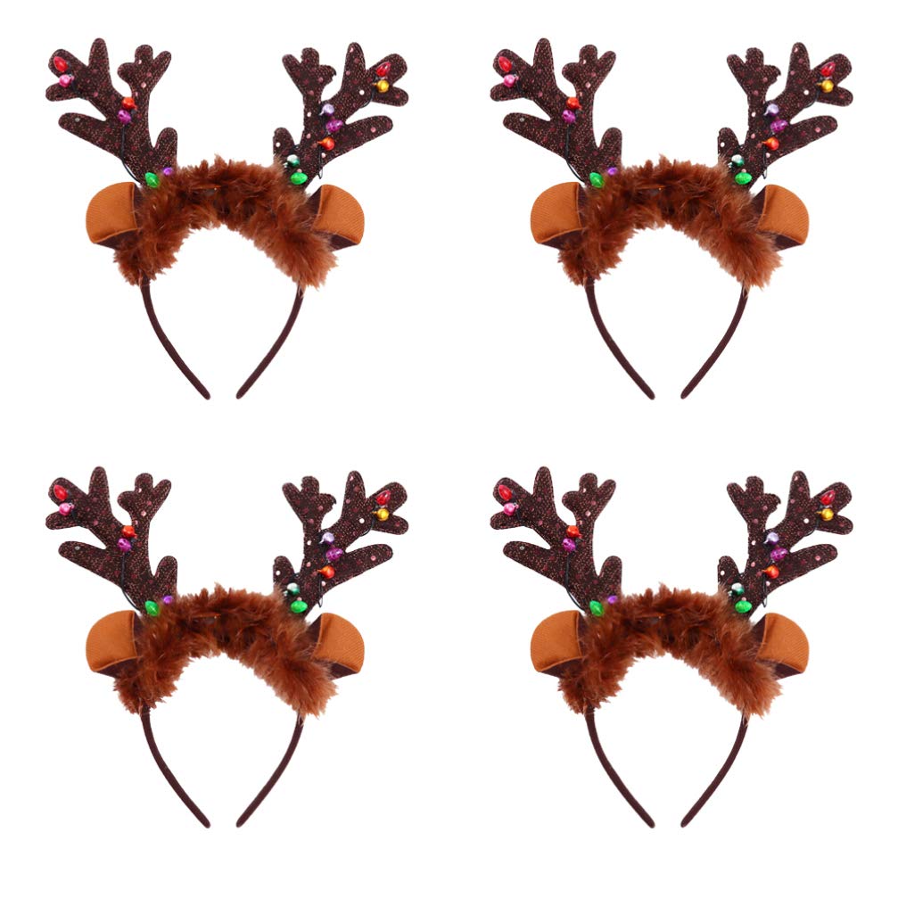 Amazon.com : Lurrose 4pcs LED Light Up Christmas Headband Glow in the