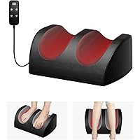 LINGTENG Foot Massager with Heat, with Massage Rollers, 3 Settings, Bi-Directional Rotation, Shiatsu Calf Massager for Calf, 