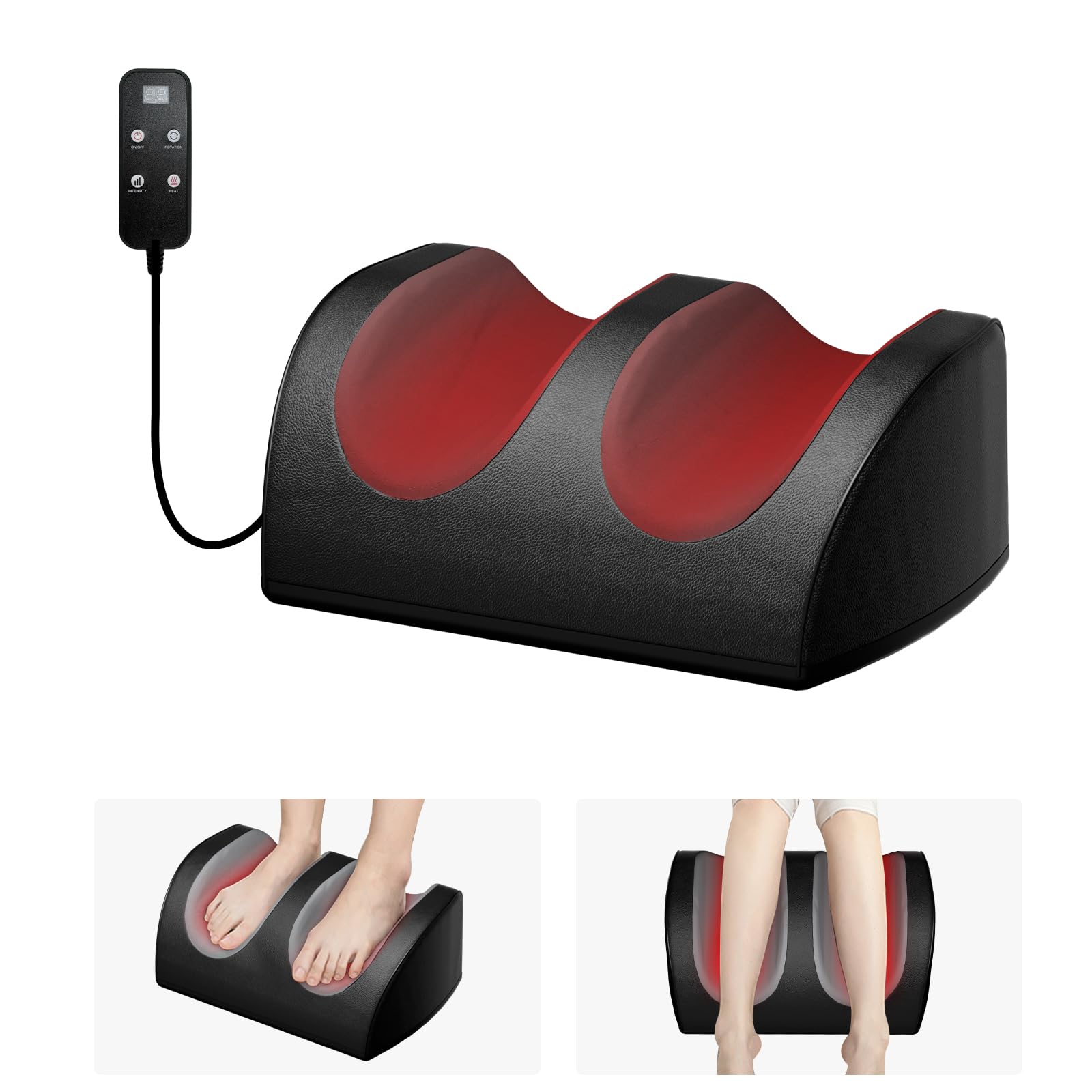 Photo 1 of LINGTENG Foot Massager with Heat and Foot Massage, Electric Foot Massager with Cord Remote Control, Birthday Gifts for Mom and Dad (Black - Corded Electric)