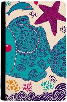 Beatchong Linea De Peces De Mar De Dibujos Animados Dibujo Corales Monedero De La Tarjeta Caso De La Cubierta Cartera De Viaje De Pasaporte Amazon Es Equipaje