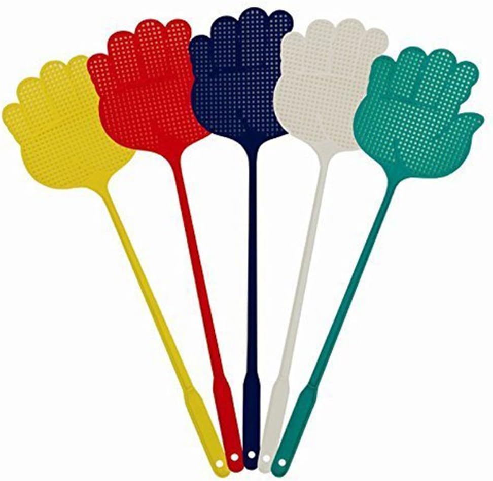 Uokoki 5pcs Home Kitchen Accessory Hand Palm Shaped Plastic Flyswatter Color Randomly