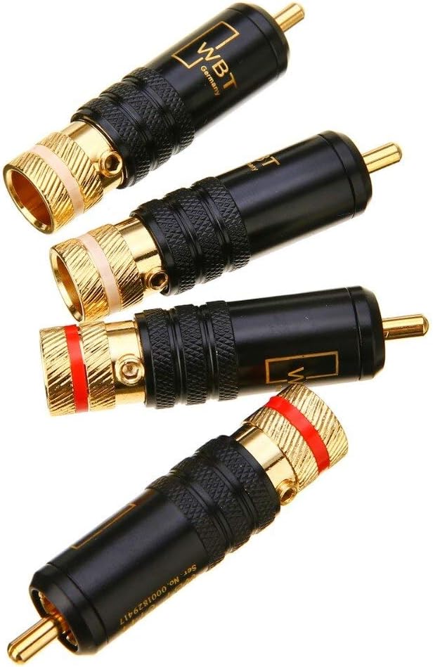 Lhoste 4pcs/Lot Durable Gold Plated Copper RCA Connector Plug Screws Tighten Soldering Audio Video WBT Plug 53mm13mm